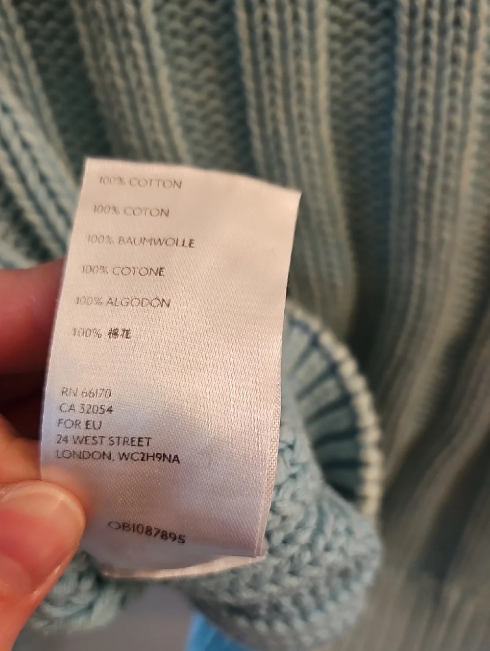 Free People Light Blue “Sweetheart” Cropped Sweater, M, Coastal, Balloon Sleeve - Picture 7 of 11